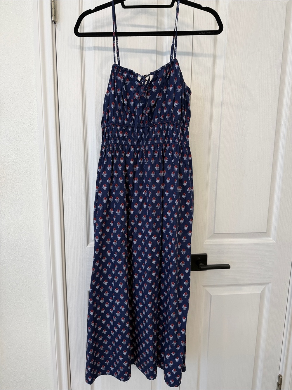 Universal Thread Blue Floral Cotton Maxi Dress Size Small